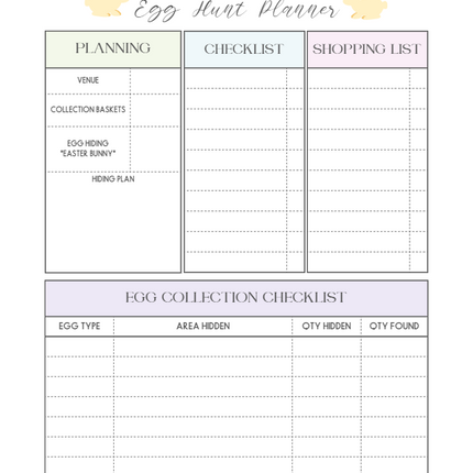 Printable Easter Planner – 40-Page Canva Template for Meals, Baskets, Egg Hunts & More