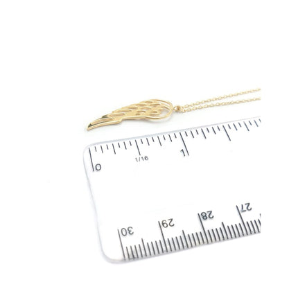 Large Gold Angel Wing Necklace – 18" Gold Filled Chain