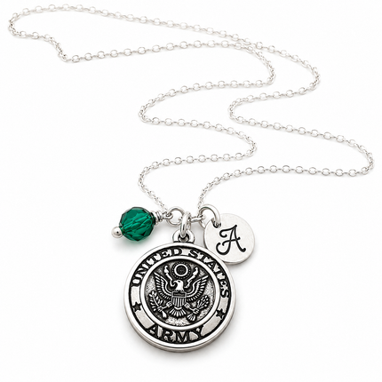 United States Army Personalized Sterling Silver Necklace