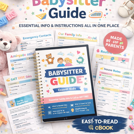 Babysitter Binder | 17-Page Editable Canva Template