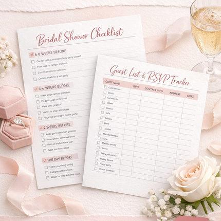 Bridal Shower Planner Printable - Editable Canva Template