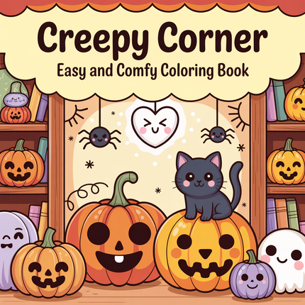 Creepy Corner Cute Halloween Coloring Book – Instant Download