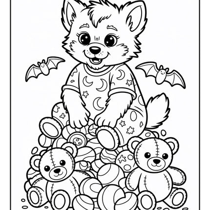 Adorable Creepy: A Halloween Bold & Easy Coloring Book – Instant Download PDF