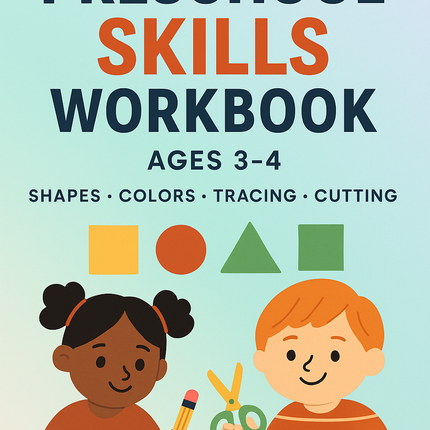 Editable Preschool Skills Workbook for Ages 3–4 – 17 Pages