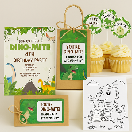 Dino-Mite Birthday Party Printable Bundle