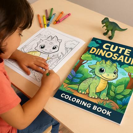 50 Cute Dinosaur Coloring Pages – Instant Download PDF