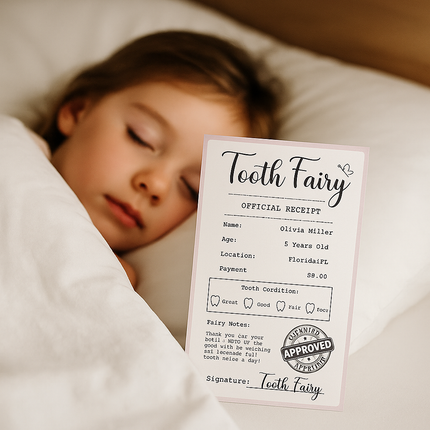 Editable Canva Tooth Fairy Receipt – Printable Template for Kids
