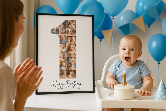 First Birthday Collage Template – Canva Photo Number 1 Printable