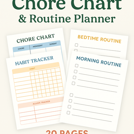 Little Helper Planner – Kids Chore Chart & Routine Organizer | Canva Template (Instant Download)