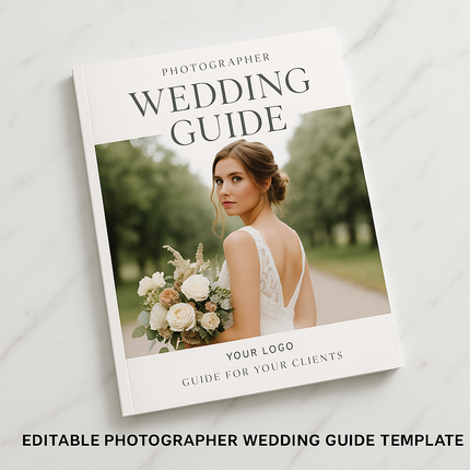 Editable Photographer Wedding Guide Template – 40+ Page Canva Magazine for Client Welcome & Info