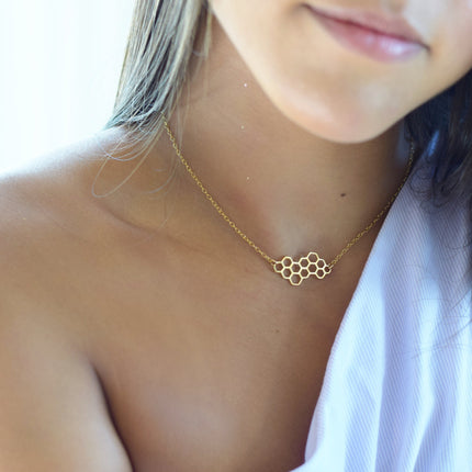 Honeycomb Gold Filled Necklace