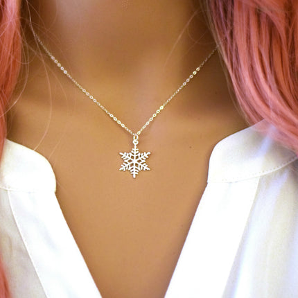Snowflake Charm Sterling Silver Necklace