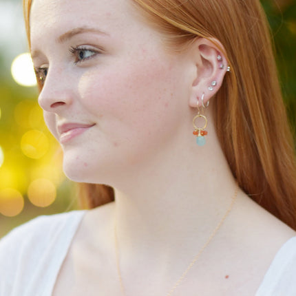 Beata Earrings - Dainty 14k Gold Filled Gemstone Earrings  - Jewelry for Her