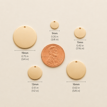 Small Initial Charm – Personalized Gold or Silver Disc Add On