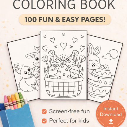 100 Easter Coloring Pages for Kids – Instant Download PDF