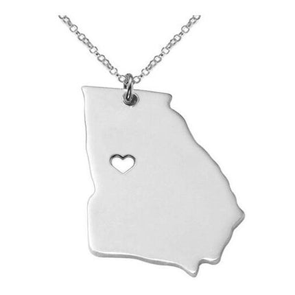 Georgia State Stainless Steel Necklace