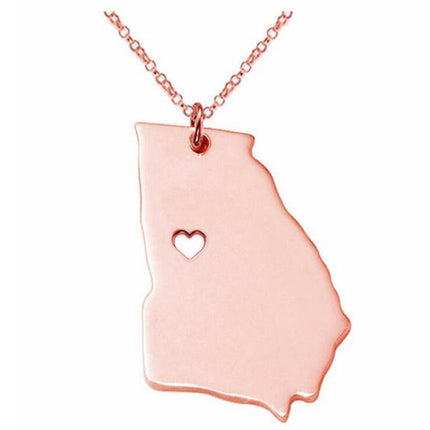 Georgia State Stainless Steel Necklace