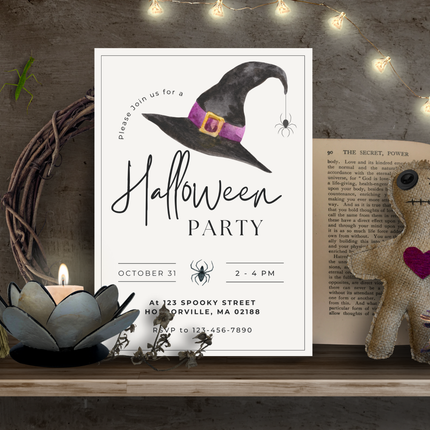 Minimalist Halloween Party Invitation – Editable Canva Template (Instant Download)