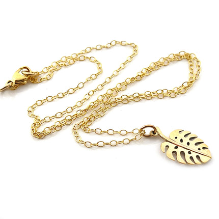 Monstera Delicioso Plant Addict 14k Gold Filled Necklace