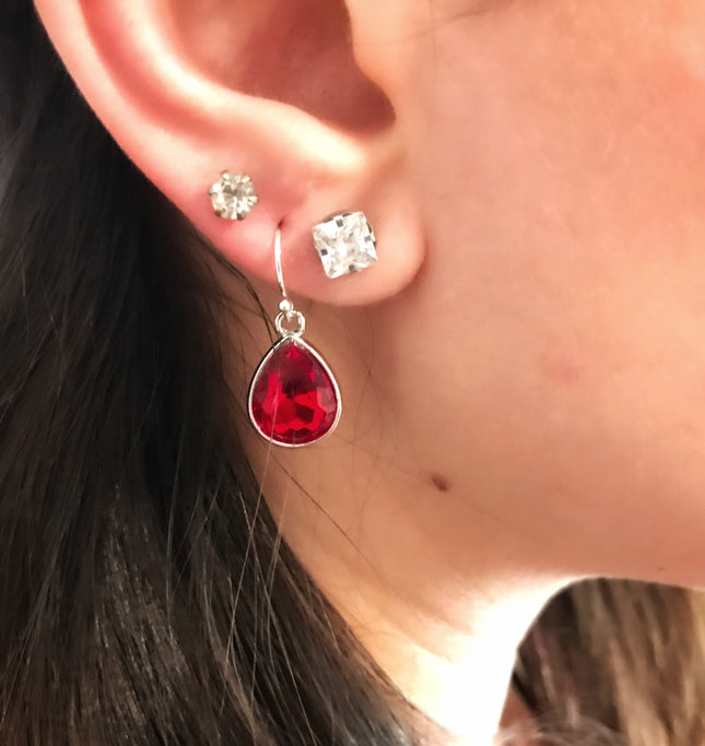 July Birthstone Earrings - Crystal Teardrop Earrings