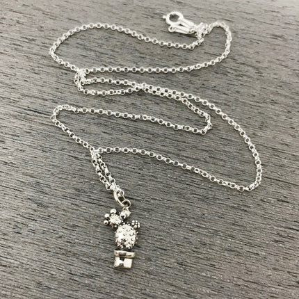 Cactus Necklace - Sterling Silver - Friendship Necklace - Gift for Her