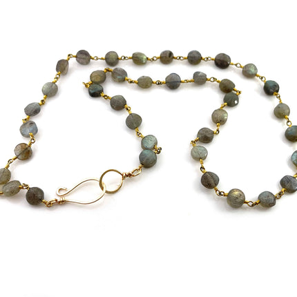 Labradorite Necklace – 14k Gold Filled, Hand-Wrapped, 19 Inch