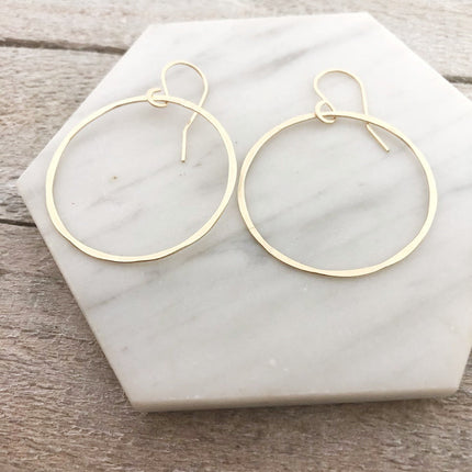Hoop Earrings - Dainty Hammered Hoop Earrings - Handmade Hoops - Gift for Her