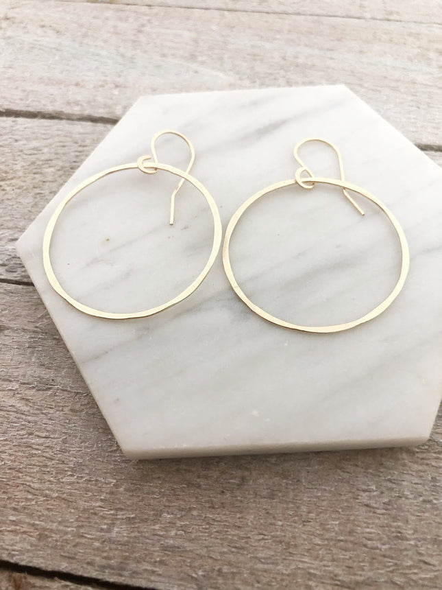 Hoop Earrings - Dainty Hammered Hoop Earrings - Handmade Hoops - Gift for Her