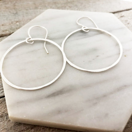Hoop Earrings - Dainty Hammered Hoop Earrings - Handmade Hoops - Gift for Her