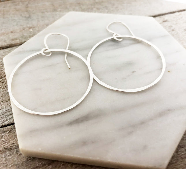Hoop Earrings - Dainty Hammered Hoop Earrings - Handmade Hoops - Gift for Her