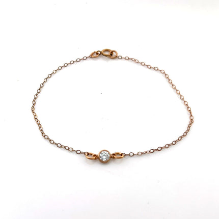 Dainty 14K Rose Gold Filled Bracelet – 4mm CZ for Small Wrists