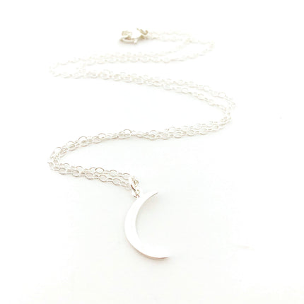Moon Crescent Charm Necklace - Sterling Silver Jewelry