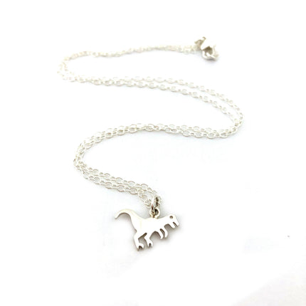 Tyrannosaurus Rex Dinosaur Charm Necklace - Sterling Silver Jewelry