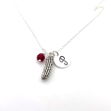 Pickle Charm Necklace – Personalized Initial Sterling Silver Jewelry