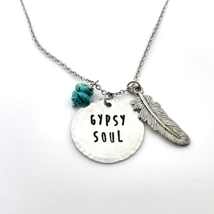 Gypsy Soul Necklace – One-of-a-Kind Hand Stamped Boho Statement Jewelry