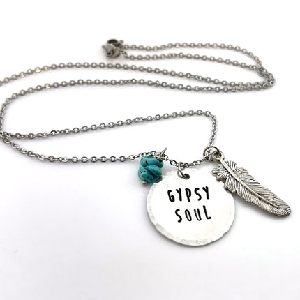 Gypsy Soul Necklace – One-of-a-Kind Hand Stamped Boho Statement Jewelry