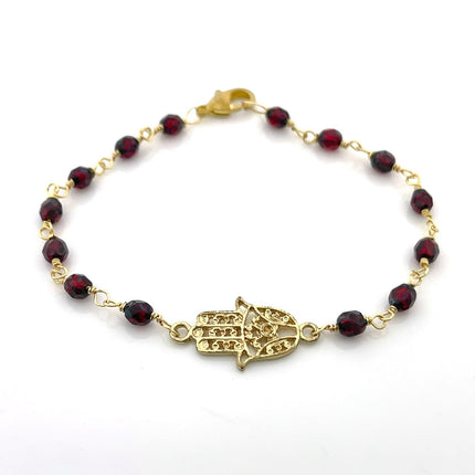 Hamsa Bracelet – One-of-a-Kind Wire Wrapped Gold Jewelry
