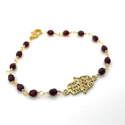 Hamsa Bracelet – One-of-a-Kind Wire Wrapped Gold Jewelry