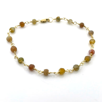 Earthy Indian Agate Bracelet – One-of-a-Kind Gold Filled Jewelry