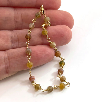 Earthy Indian Agate Bracelet – One-of-a-Kind Gold Filled Jewelry