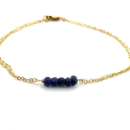 Sapphire Bracelet – One-of-a-Kind 14k Gold Filled Wire Wrapped Jewelry