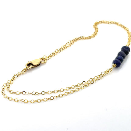 Sapphire Bracelet – One-of-a-Kind 14k Gold Filled Wire Wrapped Jewelry