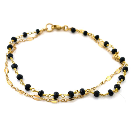 Dual Layer Black Spinel Bracelet – Gold Filled Gemstone Jewelry