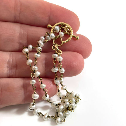 Dual Layer Freshwater Pearl Bracelet – 14K Gold Filled