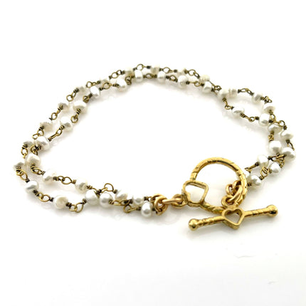 Dual Layer Freshwater Pearl Bracelet – 14K Gold Filled