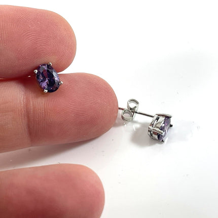 Amethyst Stud Earrings – Sterling Silver Gemstone Earrings