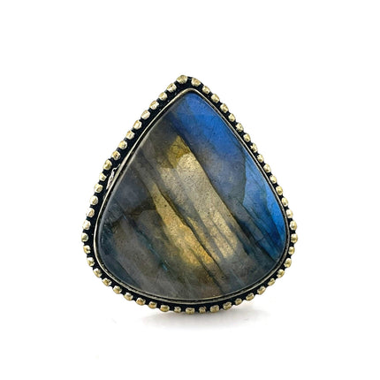 One of a Kind Labradorite Statement Ring – Sterling Silver, Size 9