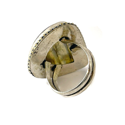 One of a Kind Labradorite Statement Ring – Sterling Silver, Size 9