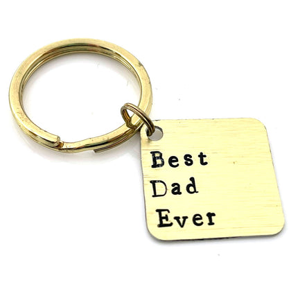 Best Dad Ever Keychain – Hand Stamped Brass Gift for Dad