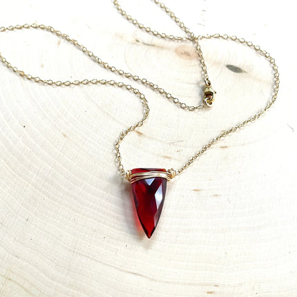 Red Quartz Wire Wrapped Necklace